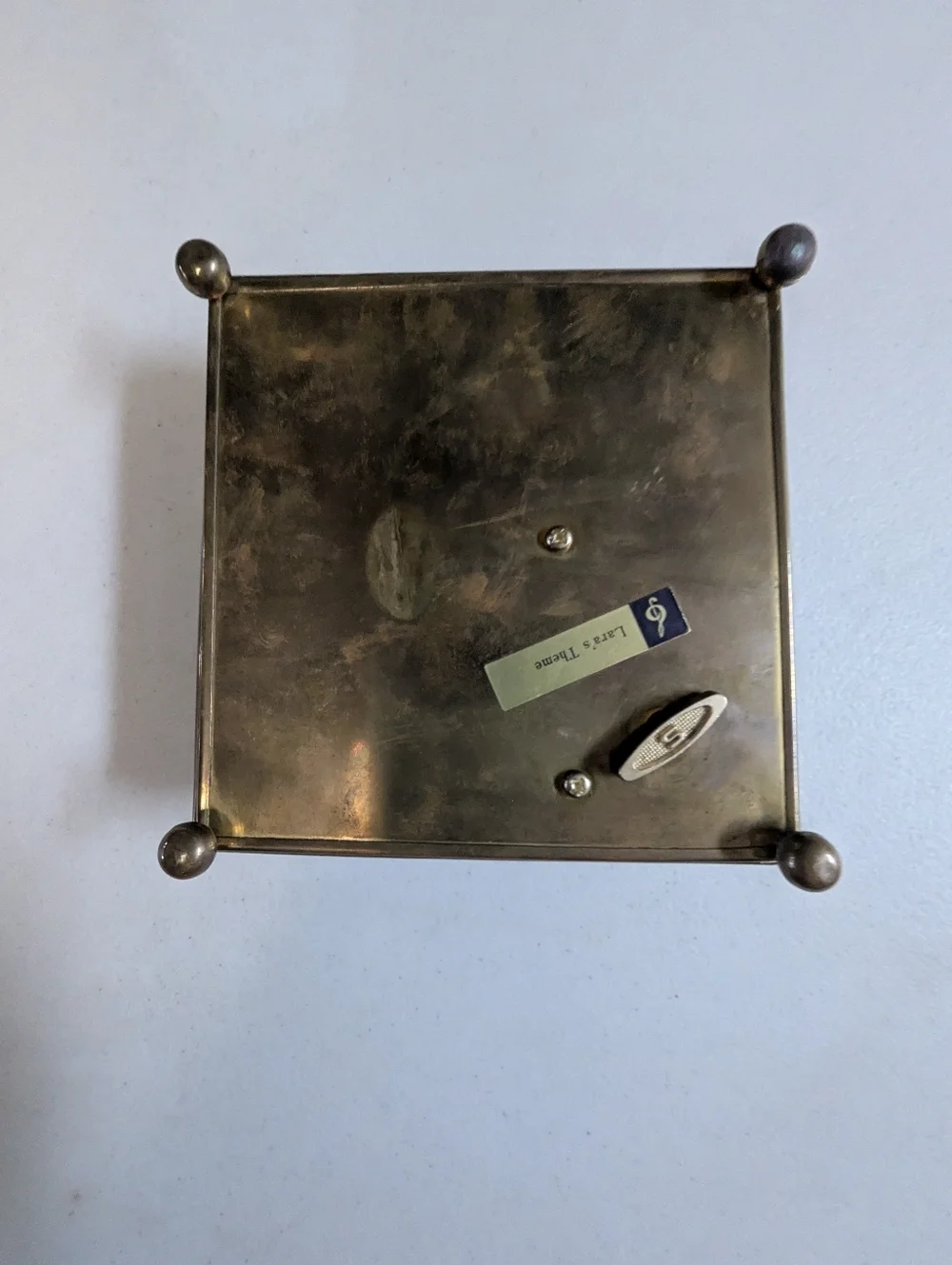 Vintage Blue Glass Trinket Music Box Plays Lara's Theme Sankyo Working